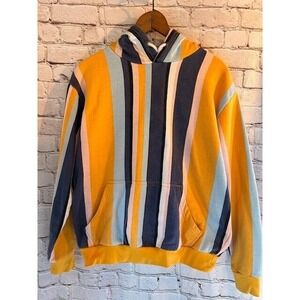 Enter The Void Striped Multicolor Hoodie Sweatshirt Unisex Size S Cotton